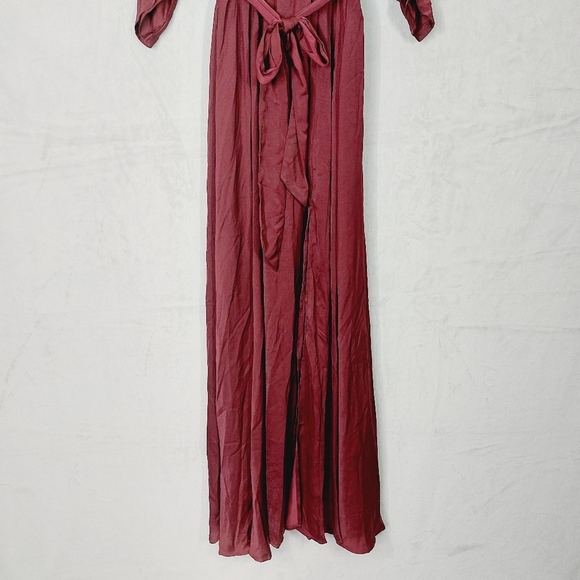 NEW Aakaa Can't Look Away Burgundy Boho Chic Maxi Wrap Dress P5357 - Picture 3 of 12